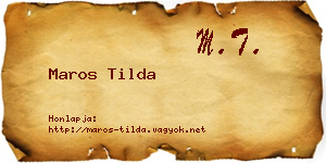 Maros Tilda névjegykártya